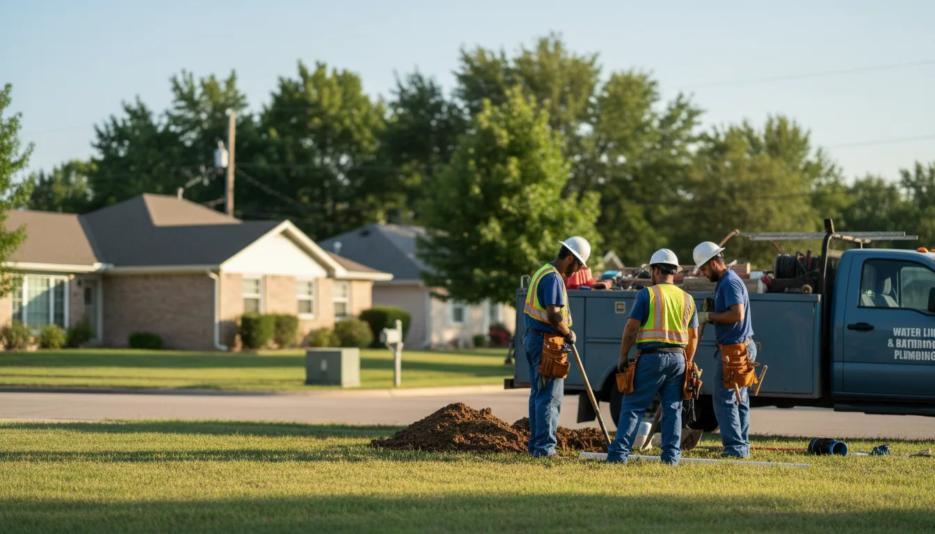 Residential water line and bathroom plumbing service in Geneva, IA